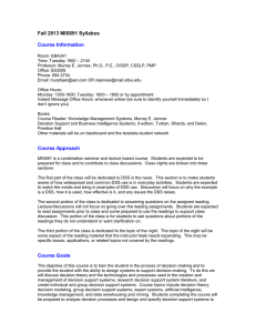 Fall 2013 MIS691 Syllabus  Course Information