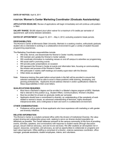 Women’s Center Marketing Coordinator (Graduate Assistantship)
