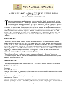 T ACCOUNTING 657:  ACCOUNTING FOR INCOME TAXES