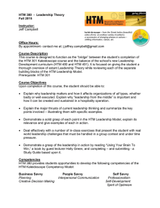 Jeff Campbell HTM 380  -  Leadership Theory Fall 2015