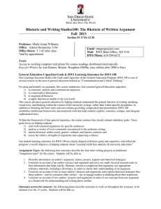 Rhetoric and Writing Studies100: The Rhetoric of Written Argument