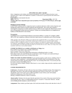 RWS 305W SYLLABUS  Fall 2013