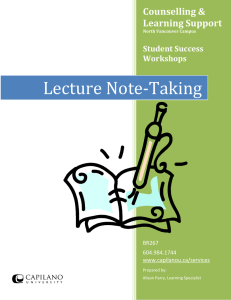 LECTURE NOTE-TAKING TIPS AND TECHNIQUES