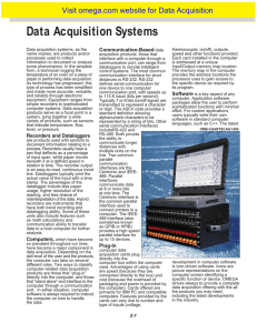 Data Acquisition Systems
