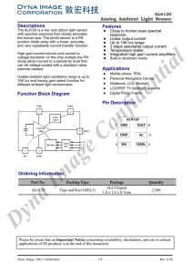 Analog Ambient Light Sensor Descriptions Function Block Diagram