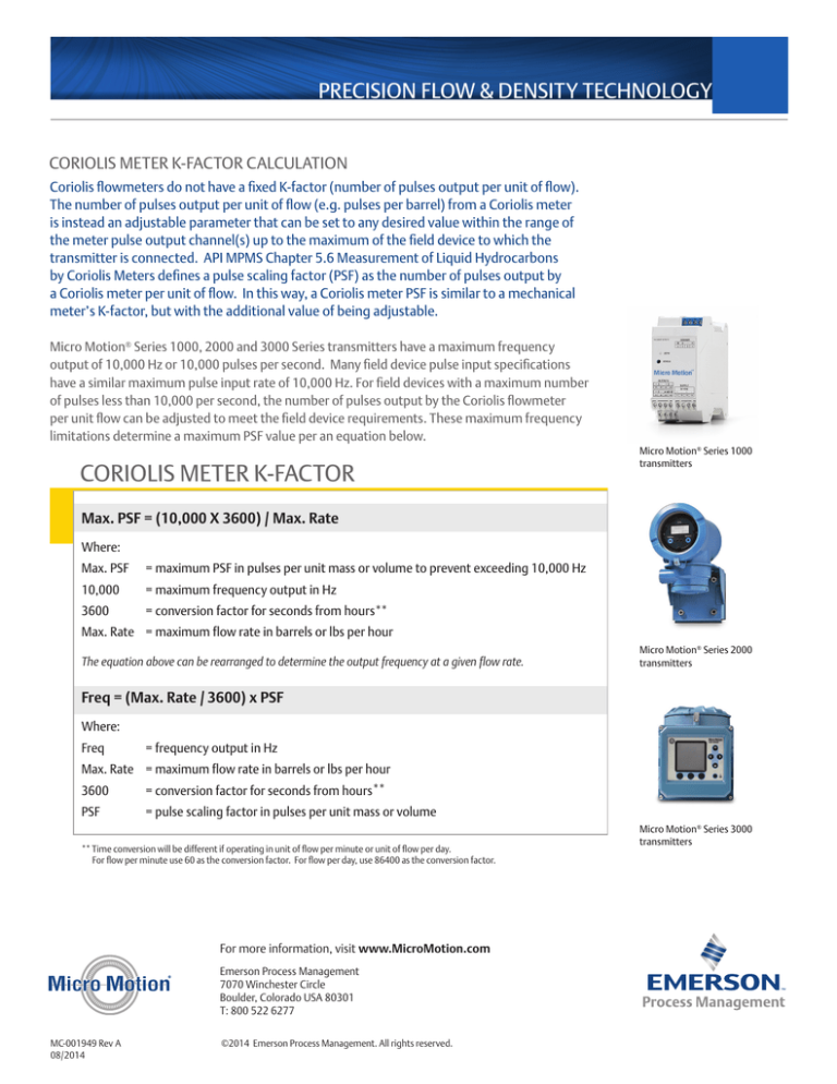 CORIOLIS METER KFACTOR