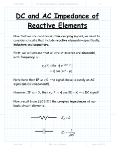 DC and AC Impedance of Reactive Elements