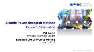 Electric Power Research Institute `Vendor` Presentation