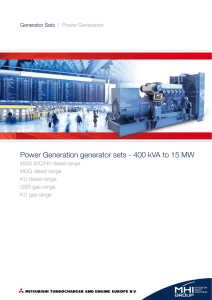 Power Generation generator sets - 400 kVA to 15 MW