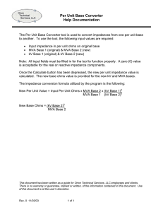 Per Unit Base Converter Help Documentation