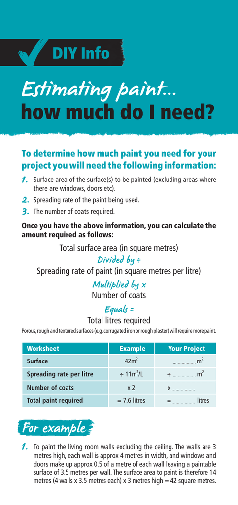 How To Estimate The Amount Of Paint Needed - Wall Paint Requirement Calculator How To Estimate The Amount Of Paint Needed - Wall Paint Requirement Calculator