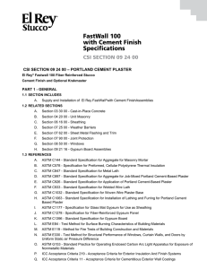 FastWall 100 with Cement Finish Specifications