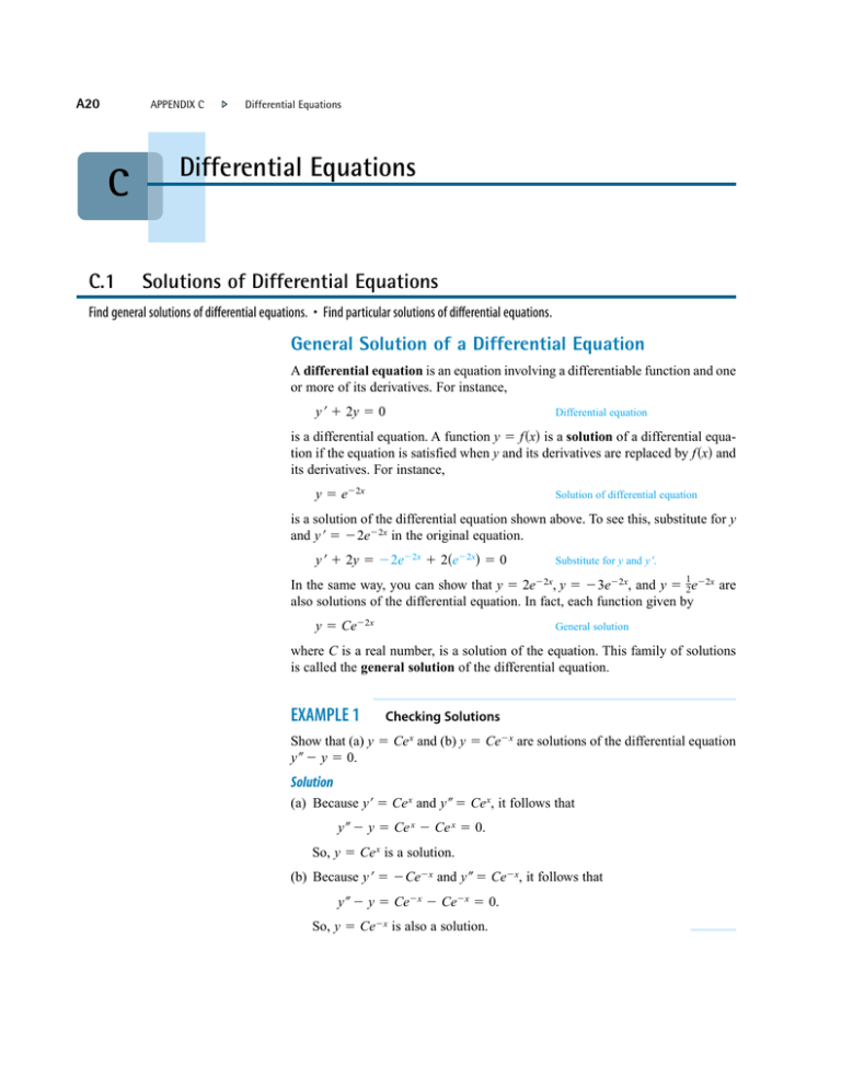 Solutions Of Differential Equations