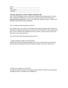 Pre-Lab Questions: Science Experiment Preparation