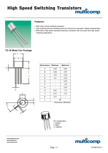 High Speed Switching Transistors