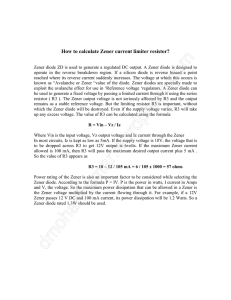 How to calculate Zener current limiter resistor