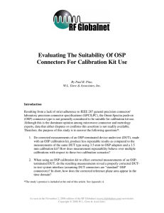 Evaluating The Suitability Of OSP Connectors For Calibration