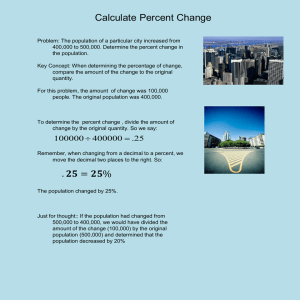 Calculate Percent Change .         = %