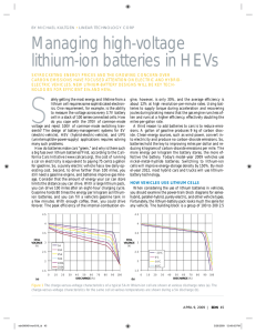 Managing High-Voltage Lithium-Ion Batteries in HEVs