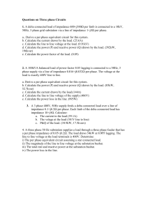 Three-Phase Circuits Exam Questions