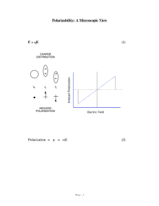 Polarizability: A Microscopic View F = qE (1) + + Polarization = μ