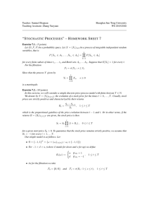 “stochastic processes”–homework sheet 7