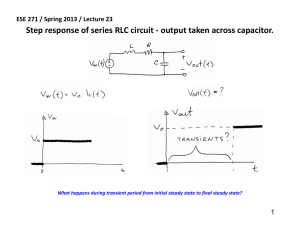 Step response of series RLC circuit