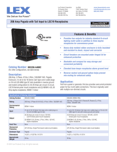 200 Amp Pagoda with Tail Input to LSC19 Receptacles Catalog