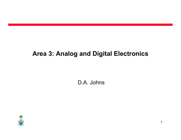 Area 3: Analog And Digital Electronics