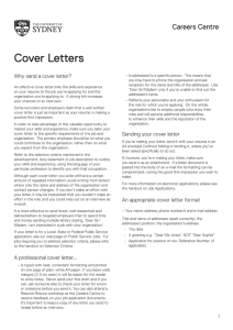Cover Letters - The University of Sydney