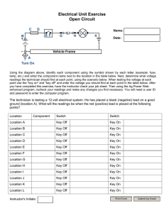 Electrical Unit Exercise Open Circuit
