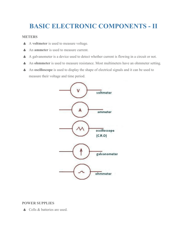BASIC ELECTRONIC COMPONENTS
