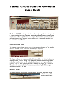 Tenma 72-5015 Function Generator quick guide