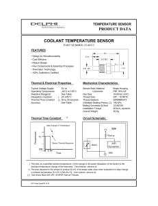 GM Coolant Temp Sensor Datasheet