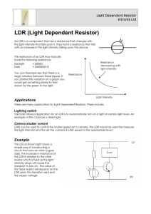 Light Dependent Resistor (LDR) Datasheet