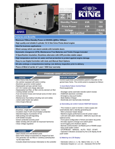 kVA kVA 700 630 230/400 Yes Standby Power