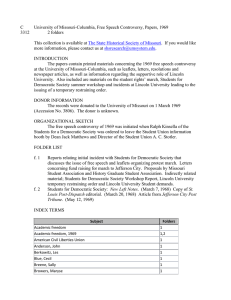 University of Missouri-Columbia, Free Speech