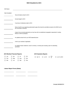NCD Checklist for 2015