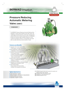 Pressure Reducing Automatic Metering Valve (AMV)