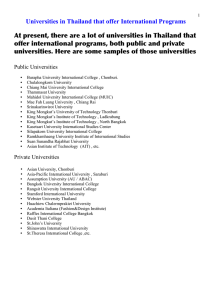 Universities in Thailand that offer International Programs At present