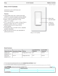 Diva 0-10 V Controls Spec Submittal Part #369147b