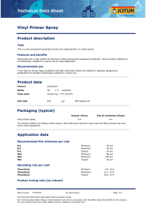 Vinyl Primer Spray Technical Data Sheet | Jotun