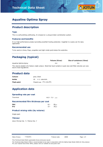 Technical Data Sheet Aqualine Optima Spray