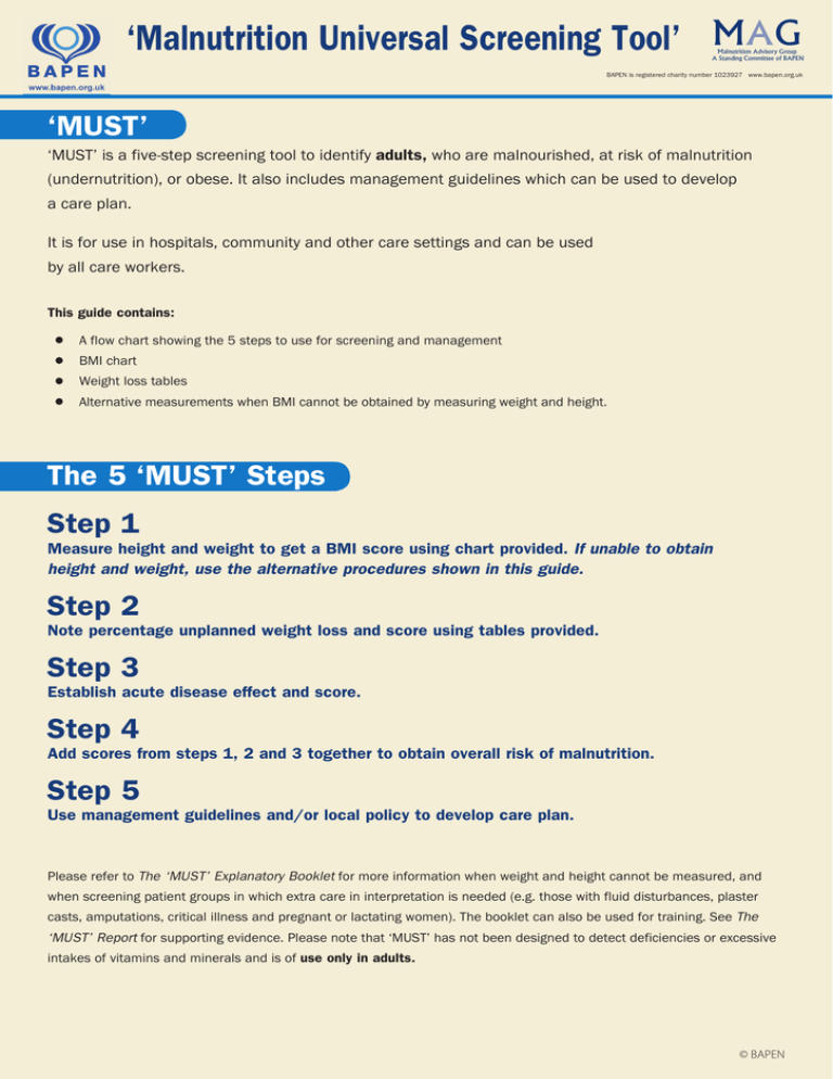 MUST Malnutrition Screening Tool Adult Undernutrition Guide must-malnutrition-screening-tool-adult-undernutrition-guide