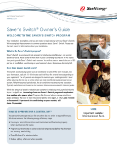 Saver`s Switch® Owner`s Guide