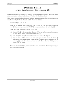 Problem Set 13 Due: Wednesday, November 28