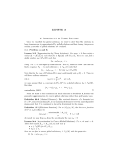 LECTURE 16 16. Approximation by Global Solutions Once we