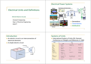 Electrical Units and Definitions
