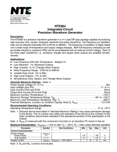 NTE864 Precision Waveform Generator IC Datasheet