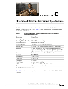Physical and Operating Environment Specifications